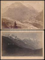 cca 1880 Alpok, 5 db keményhátú fotó, hátoldalon feliratozva, 11×16 cm