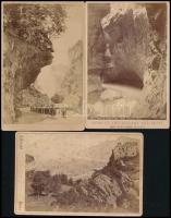 cca 1880 Svájc, Dél-Tirol, 6 db keményhátú fotó, 11×16 cm