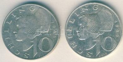 Ausztria 1958. 10Sch Ag (2x) T:2/3,3