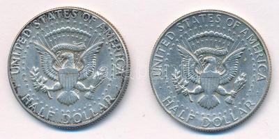 Amerikai Egyesült Államok 1967-1969. 1/2$ Ag (2xklf) "Kennedy" T:2
USA 1967-1969. 1/2 Dol...