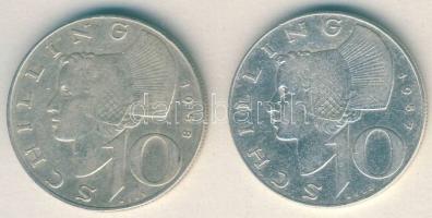 Ausztria 1957-58. 10Sch Ag (2x) T:2/3,3