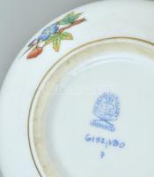 Herendi Viktória mintás porcleán bonbonniere, rózsával. Mini csorbával a rózsán, mázrepedéssel. Kézz...