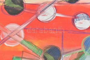 Martyn Ferenc jelzéssel, 2 db mű: Absztrakt kompozíció. Vegyes technika, papír. 70x100 cm