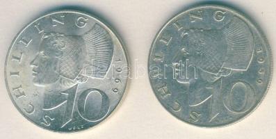Ausztria 1959+69. 10Sch Ag (2x) T:2/3,3