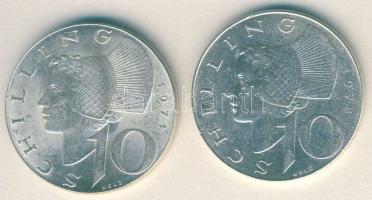 Ausztria 1971-72. 10Sch Ag (2x) T:2,2/3