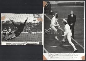 cca 1980 10 db MTI sajtófotó sporttal labdarúgással, tornával kapcsolatban 21x24 cm