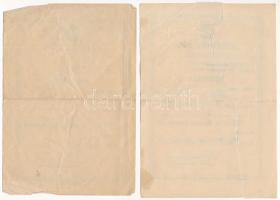 ~1950. 4db békekölcsön igazolás, közte kitöltött és kitöltetlen, egyik "Magyar Államvasutak Sta...