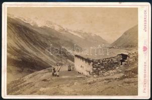 cca 1880 Innsbruck környéke (Schloss Ambras, Schloss Tirol, Hochjoch-Hospiz), 3 db keményhátú fotó h...
