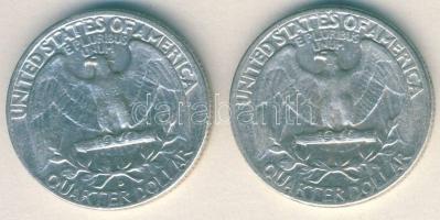 USA 1958-59. 1/4$ Ag "Washington" (2x) T:3