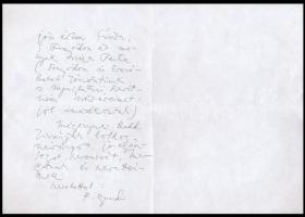 Fodor András Kossuth-díjas költő levele Lévay Erzsébetnek és Köpeczi Boócz István bélyegtervező, fes...