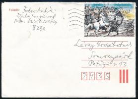 Fodor András Kossuth-díjas költő levele Lévay Erzsébetnek és Köpeczi Boócz István bélyegtervező, fes...