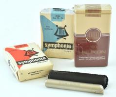 Helikon és 2 pakli Symphonia cigaretta + tölthető fém öngyújtó