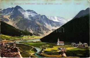 1908 Santa Gertrude, Sankt Gertraud (Ultimo, Ulten; Südtirol); St. Gertraud u. Sulden-Hotel am Ortler / general view, hotel, mountain (EK)