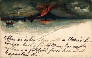 1902 Napoli, Naples; Il Vesuvio nel 1872 / volcano eruption. Richter & Co. litho (EK)