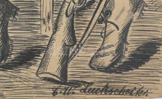 Carl W. Luckscheiter (?-?), működött 1930 körül Dél-Németországban: 20 db humoros, groteszk, karikat...