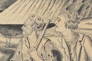 Carl W. Luckscheiter (?-?), működött 1930 körül Dél-Németországban: 20 db humoros, groteszk, karikat...