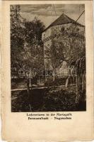 1918 Nagyszeben, Hermannstadt, Sibiu; Ledererturm in der Mariagasse / torony / tower (EK)