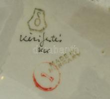 Drasche (Kőbányai) porcelán bagoly, kézzel festett, jelzett, kis kopásnyomokkal, m: 6,5 cm