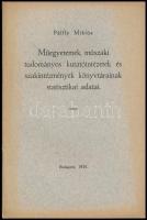 1935 Pálffy Miklós: Műegyetemek, műszaki tudományok kutatóintézetek és szakintézmények könyvtárainak statisztikai adatai. A szerző által DEDIKÁLT példány. Bp., 1935., Élet-ny., 16 p. Kiadói papírkötés.