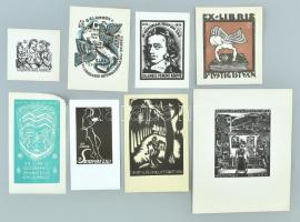 Vegyes exlibris tétel, kb. 245 db. Magyar és külföldi grafikusok Különféle nyomótechnikákkal, 13x18 ...