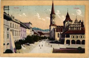 1911 Lőcse, Levoca; Körtér, Városháza, piac / square, town hall, market (fl)