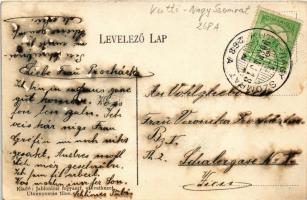 1908 Jablánc, Nyitra-Jablonic, Jablonica; Állami iskola, Római katolikus templom, vasútállomás, Gróf...