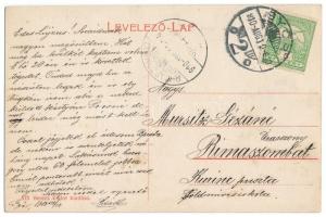 1910 Győr, Rábca híd felemelve és elindulva, Rábca híd úszva, két híd találkozása, uszályok. A Győr-...