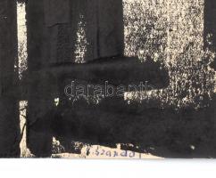 Szandai Sándor (1903-1978): Vörös-fekete kompozíció, 1966 körül. Monotípia, papír, hátoldalán jelzet...