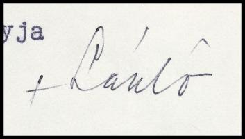 1984 Lékai László (1910-1986) esztergomi érsek, prímás, bíboros aláírása egy pap pappászentelésének ...