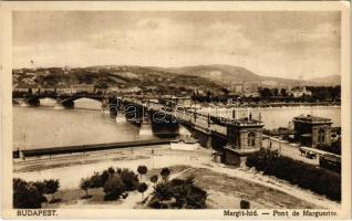 1921 Budapest, Margit híd, villamos (EK)