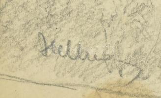 Helbing Ferenc (1870-1958): Petőfi köszönti a vörössapkásokat a nagyszebeni csatában. Ceruza, papír,...