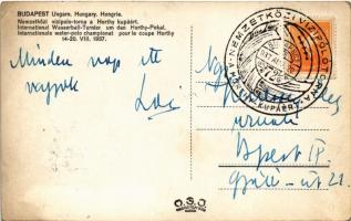 1937 Budapest XIII. Margitsziget, Nemzetközi vízipóló (Vízilabda) torna a Horthy kupáért, sport / In...