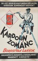 Kardolin zománcmáz - Borostyán lakkok reklám plakát, Szeged Városi Nyomda, foltos, feltekerve, 50x31 cm.