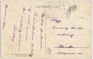 1922 Balatonkenese, Jánossy nyaraló + "HÁNTA POSTAI ÜGYN" (EK)