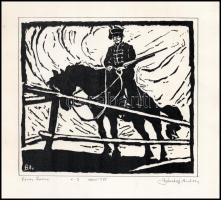 Bánsági András (1914-1993), 3 db mű: Csokonai, Lovas kuruc, Liszt Ferenc. Linómetszet, papír, mind j...