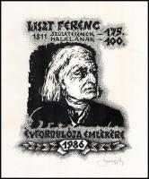 Bánsági András (1914-1993), 3 db mű: Csokonai, Lovas kuruc, Liszt Ferenc. Linómetszet, papír, mind j...