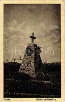 1939 Uzsok, Uzok, Uzhok; Hősök emlékműve / military heroes monument + UZSOK MAGYAR-LENGYEL HATÁR SPORT SZÁLLODA (Rb)