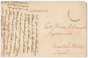 Trencsénteplic, Trencianske Teplice; éjjeli humoros részeges montázs. Wertheim Zsigmond kiadása / at...