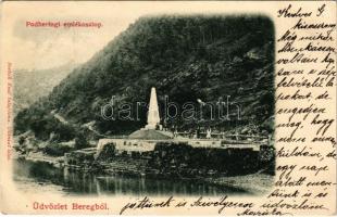 1901 Őrhegyalja, Podhering (Munkács, Mukacheve, Mukacevo); 1848-as honvédek emlékoszlopa, emlékmű / monument to the heros of the Hungarian Revolution 1848-49 (EK)