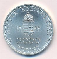 1998. 2000Ft Ag "Integráció az EU-ba - EURO II" kapszulában, tanúsítvánnyal T:BU Adamo EM1...