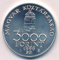 1999. 3000Ft Ag "Integráció az EU-ba - EURO III" kapszulában, tanúsítvánnyal T:BU Adamo EM...