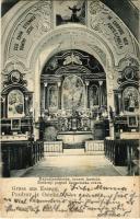 1905 Eszék, Essegg, Osijek; Kapuzinerkirche, innere Ansicht / Nutarnji pogled kapucinske crkve / Kapucinus templom, belső / church, interior. Verlag v. G. Knittel Fotograf (fl)