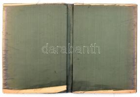 1900 körül Szecessziós hímzett mappa, viseletes állapotban, 36,5x27cm