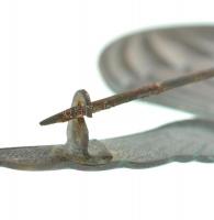 ~1941-1944. "Ejtőernyős levente jelvény" ritka zománcbetétes bronz lemezjelvény (40x85mm) ...