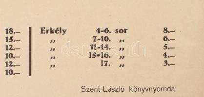 cca 1919 Az Új Nemzedék Matinéja - az internált székely hadosztály javára, hirdetmény, szakadással, ...