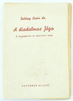 Dr. Baktay Ervin: A diadalmas jóga. Rádzsa jóga. A megismerés és önuralom tana. Bp., 1944, Pantheon Kiadás. Harmadik kiadás. Papírkötés, a borító elvált a könyvtesttől, és a könyvtest szétvált.