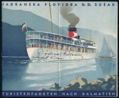 1937 Adriatischer Dampferdienst gőzhajó menetrend és képes füzet / Steamer schedule with images