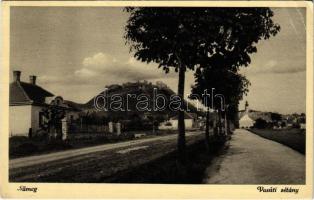 1936 Sümeg, vasúti sétány, vár (EB)