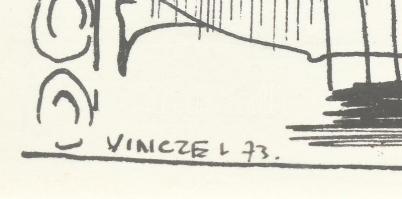 Vincze Lajos (1914-2002): Női akt és férfi (karikatúra vagy illusztráció). Tus, papír, jelzett és da...