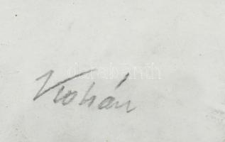 Kohán György (1910-1966): Női akt. Szén, papír, jelzett. Üvegezett fa keretben. 40x28 cm